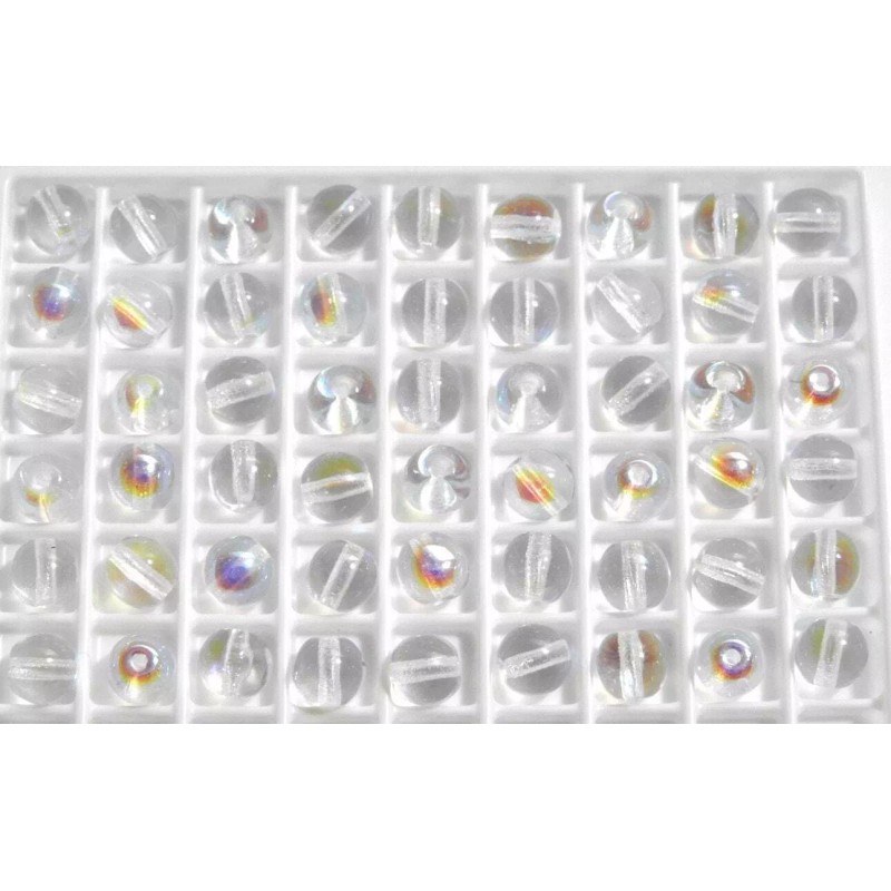 Czech Crystal AB Bubble Beads (6mm) Vintage Glass Beads