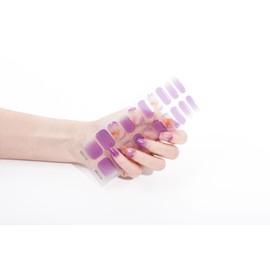 Maigitur Semi Cured Gel Nail Strips, 20pcs Real Nail Polish Art Stickers Gel Nail Wraps Includes 2 Prep Pads, Nail File & Wood Stick, Sticker Nails for Women Girls Kids DIY（Purple Marble BSS-0122…