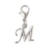 Letter Initial Stainless Steel Clasp Clip on Charm Letter M