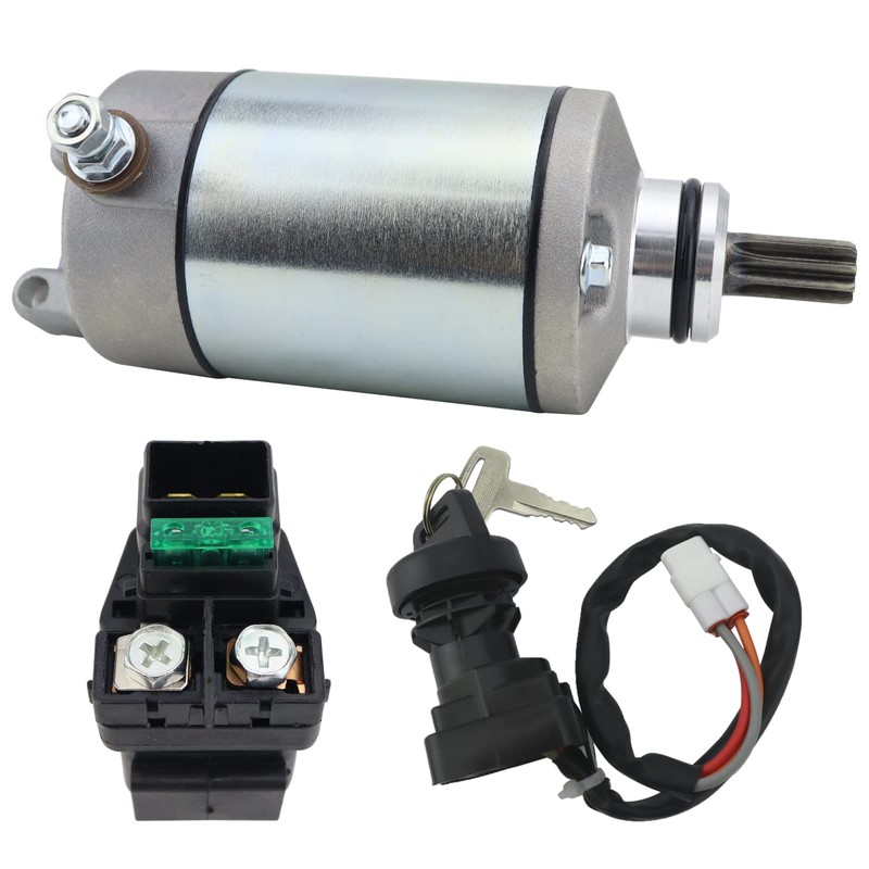 STABSOLI Starter Motor & Solenoid Relay & Ignition Switch for