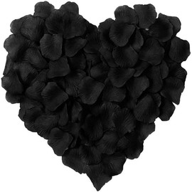 TUHI Products 2500 PCS Dark-Red Silk Rose Petals for Valentine's Day,Romantic Night,Wedding,Proposal Anniversary Flower Decorations (Black)