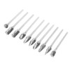 Rotary Burr Set, 10pcs 2.35*6mm Tungsten Carbide Rotary Files Metalworking