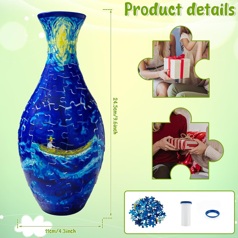 3D Puzzle Vase, 3D Arts Puzzle Vase for Adults Arc