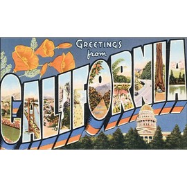 WONDERFULITEMS GREETINGS FROM CALIFORNIA USA VINTAGE POSTER REPRO