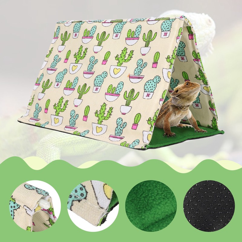Reptile Sleeping Bed Warm Soft Machine Washable Lizard Hide Tent