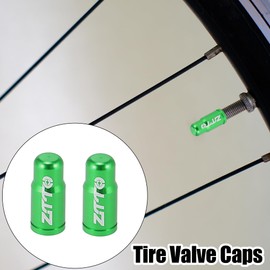 X AUTOHAUX Tire Valve Caps Valve Stem Caps Dust Valve Caps Aluminum Alloy French Type Motorcycle 2pcs Green