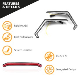WSAYS 2019-23 Front Rear Fang Accent Tail Light Kits Fits Polaris RZR XP Turbo XP 1000