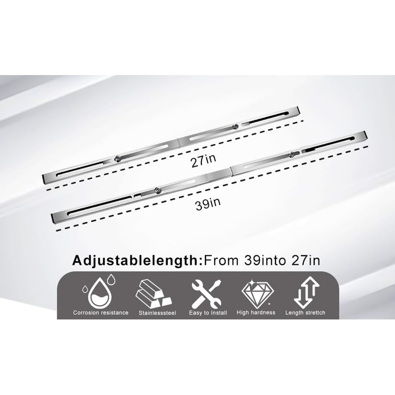 Stainless Steel Undermount Sink Brackets Upgrade Horizontal Sink Support,27"-39" Adjustable