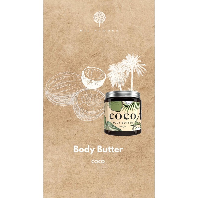 MIL FLORES BODY BUTTER COCO Hidrata, lubrica y nutre la