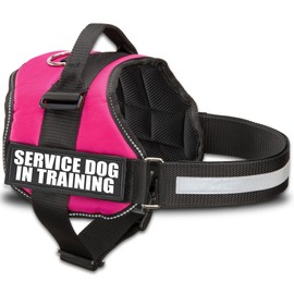Service Dog in Training Vest with Hook and Loop Straps and Handle - Harnesses in Sizes from XXS to XXL - Service Dog Vest Harness Features Reflective Patch and Comfortable Mesh Design (Pink, Small)