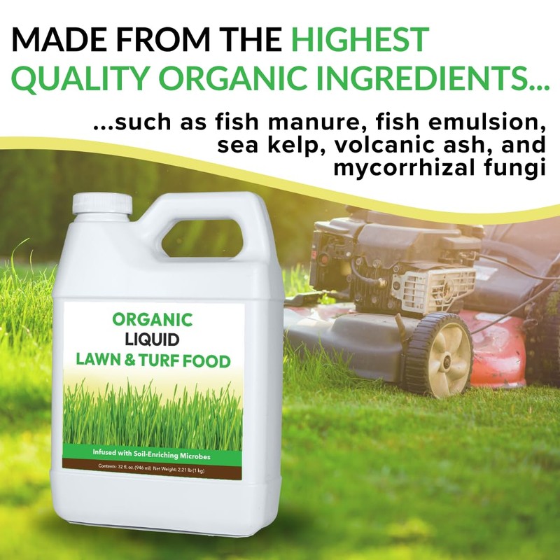 Organic Liquid Lawn & Turf Food - Quickly Rejuvenates Lawn