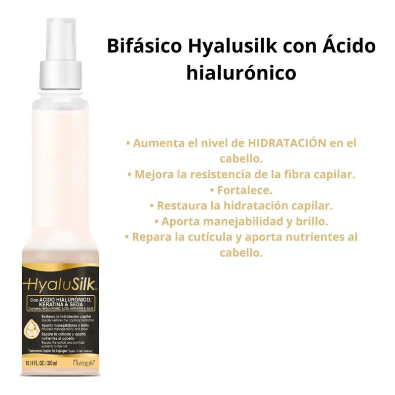 Nutrapel Hyalusilk Ácido Hialurónico Shampoo + Bifásico