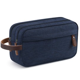 Men's Travel Toiletry Organizer Bag Dopp Kit Bathroom Bag (Blue Water-Resistant)