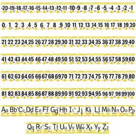 32Pcs ABC Alphabet Letters and -20 to 100 Number Cards Boho Bulletin Board Sea Bee Boho Classroom Decorations Wall for Pre-School Kindergarten Nursery Elementary Educational Material (Bee Number)