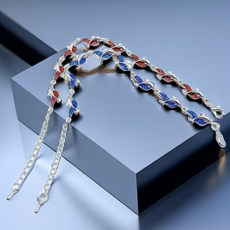 Zhang shine Adjustable Boho Purple Dolphin Ocean Anklet Bracelet Beach