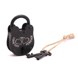 Love Lock - Vintage Pad Lock With Keys, Love You Forever (3.5 Inch)