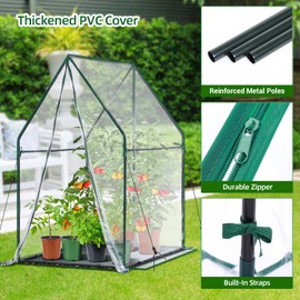 Mini Greenhouse for Indoor Outdoor: Ohuhu Portable Green House with Waterproof Pad for Small Plants Nursery Germination, 36"x36"x58.5" Heavy-Duty PVC Cover Tent Humidity Dome Seedling Accessory