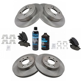TRQ Front and Rear Brake Pad & Rotor Kit Brake Chemical Kit Brake Pads Brake Rotor Ceramic Compatible with 2012-2017 Hyundai Accent Kia Rio