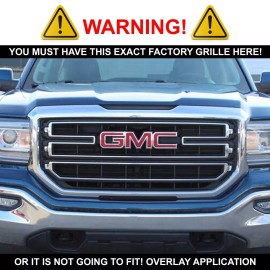Coast2Coast International (CCI) Gloss Black Grille Grill Overlay FOR 2016-2018 GMC Sierra 1500 SLE & Base