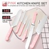 Pink Knife Set,14 Pieces Professional Kitchen Knife Set with Universal