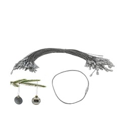 100 Pack Silver Metal Christmas Ornament Precut String Hangers with Snap Fastener (Nomad Brand)