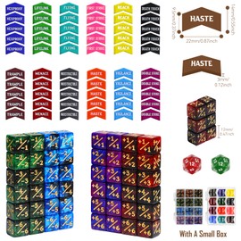 FourDragons 110 Pieces MTG Abilities Keyword Tokens 12mm Dice Counters Set for Magic The Gatering, MTG Life Counter Buff Tokens with Box, Compatible with TCG CCG Magic Card Games Accessories