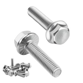 Nuts OT nuts 15 PCS M6 Bolts Silver M6x35mm 304 Stainless Steel Bolts Hex Serrated Flange Bolt Screws Hex Flange Bolt Serrated Flange Anti-Loosening for Machine Tools Furniture Assembly DIY