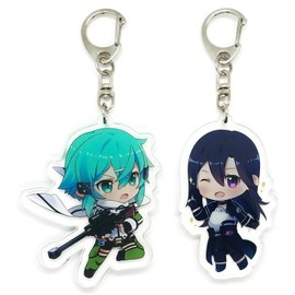 EBTY DREAMS Inc. - Set of 2 Sword Art Online (SAO) Acrylic Keychain Kirito (Kirigaya Kazuto), Sinon (Asada Shino) v1