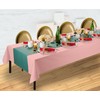 BloominGoods Disposable Tablecloth for Rectangle Table, Linen-Like Mellow Rose Paper