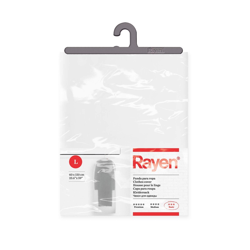 Rayen/クロージングカバー L ホワイト/クリアPVA衣類カバー 半透明 衣類が見える 衣類を守る 通気性