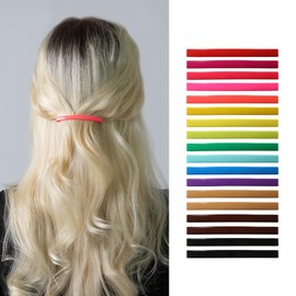 Aurora Pin Hair Barrettes Clips Set - Medium Plastic Dome Styling Accessories - Decorative Clamps For Half Updo & Ponytail - For Girls, Women with Medium Hair - 18 Colored Pieces, Made in Korea