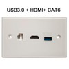 Ulyris HDMI USB3.0 Cat6 Wallplate Ethernet Wall Plate Panel Size