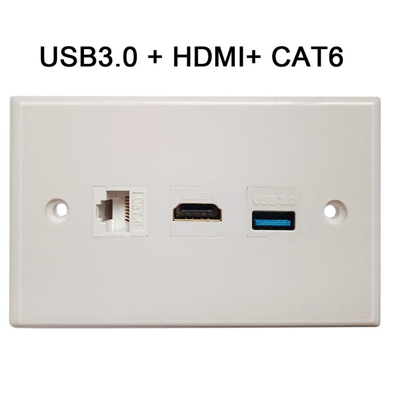Ulyris HDMI USB3.0 Cat6 Wallplate Ethernet Wall Plate Panel Size