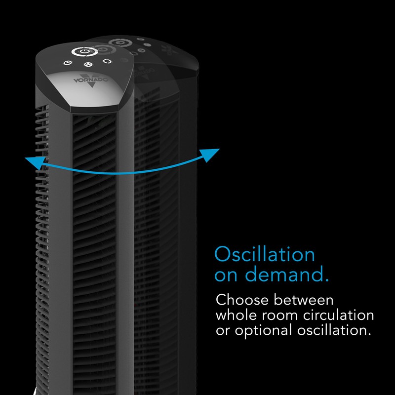 Vornado OSCR37 Oscillating Tower Fan and Air Circulator with Remote,