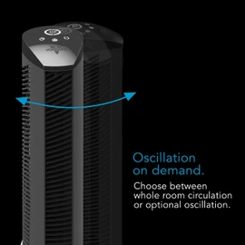 Vornado OSCR37 Oscillating Tower Fan and Air Circulator with Remote, Smooth Oscillation, Timer and Touch Controls, 37-Inch,Black