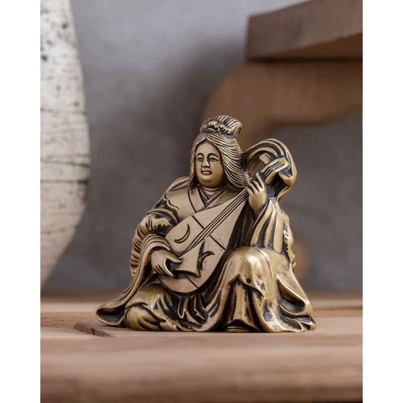Kaikun Seven Lucky Gods, Benzaiten, Silky Gold, Buddhist Master: Hideun