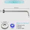 Nuodan Shower Arm with Flange, 24 Inches Wall Mount Replacement