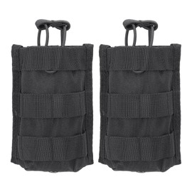 PATIKIL Outdoor Single M4/M16 Open Top Pouch, 2 Pcs Accessories Bag Holder for Walkie-Talkies, Black