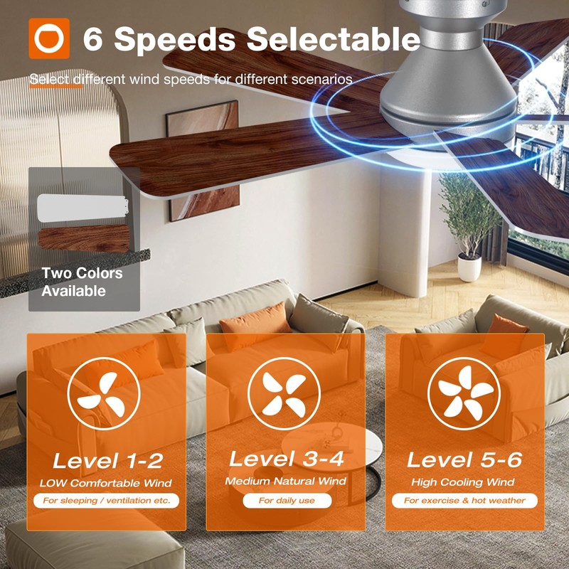 addlon Ceiling Fans with Lights, 42 Inch Low Profile Ceiling