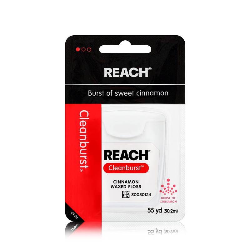 Reach Waxed Dental Floss, Cleanburst Cinnamon, 55 Yards (Pack of