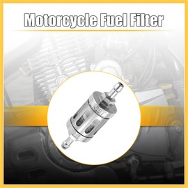 REPAIROCK Silver Tone Fuel Filters Engine Inline Gas Fuel Line Filter for Moto Auto Replacement Parts