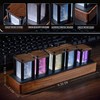 Adventurers Nixie Tube Clock,Walnut Wood RGB Digital Clock,Retro Modern Desktop