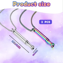 EWRGIJ Breathing Necklace, Necklace Breathing, 2 PCS Silver and Colored Portable Fidget Set, Breathlace for Christmas New Year Valentines Gift for Fidget Boy Girl