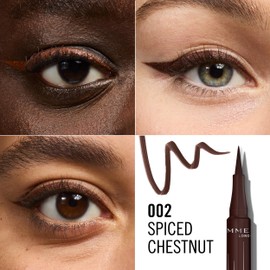 Rimmel Rimmel Wonder'Ink Precision Liquid Eyeliner Pen, 002 Spiced Chestnut, Waterproof, Smudge-proof, Long-Lasting, Highly Pigmented Formula, True Matte Finish, Soft Felt Tip, Cruelty Free, Vegan