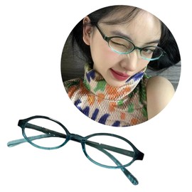 Harajuku Oval Frame Lens Glasses Vintage Girls Colorful Color Lens Small Frame Glasses Teens Carnival Glasses for Teens Small Frame Sunglasses for Woman Small Frame Sunglasses for Woman Face Small