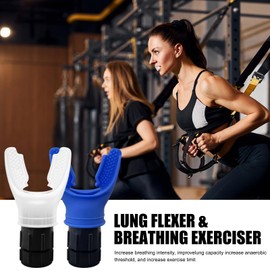 2 PCS Lungentrainer,Tragbares Atemtrainer Lungentrainer,Lungentrainer Atemtrainer Verbessert Ausdauer und Atemkraft,Lung Trainer Ideal für Training und Gesundheit,Blau + Weiß