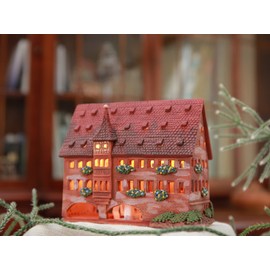 Midene Ceramic Art Tealight Candle Holder Room Decoration Handcrafted Collectible Miniature Aroma Light House Heilige-Geist-Spital House in Nurnberg, Germany B260AR