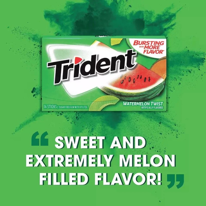 Trident 3x Packs Trident Watermelon Twist Sugar Free Chewing Gum
