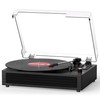 Bluetooth Turntable Vinyl Record Player, 3-Speed Record Player with Built-in