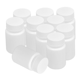 Beavorty Screw Cap Sample Bottles 50ml 20pcs White Plastic Pill Containers Refillable Storage Jars for Fish Oil and Vitamins Suitable for Medication and Organizing Tablets